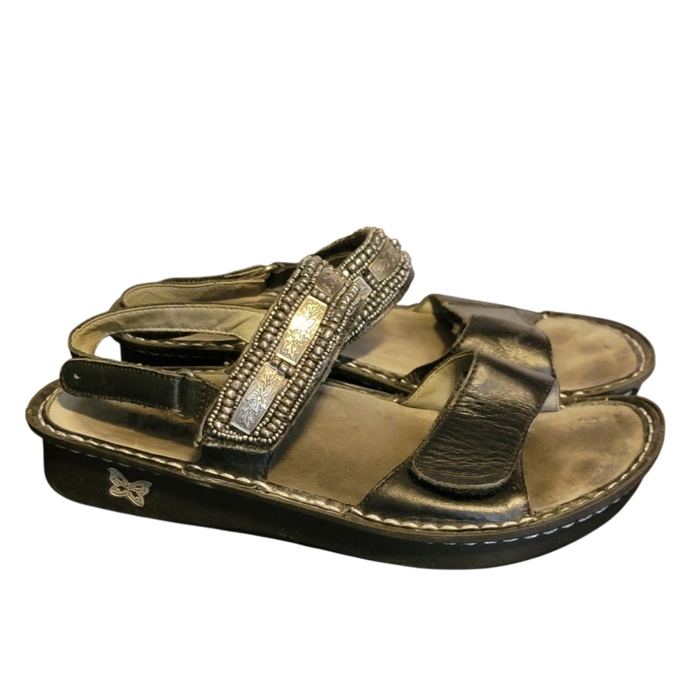 Alegria Verona Antique‎ Pewter Sandals Size 38 US 8-8.5